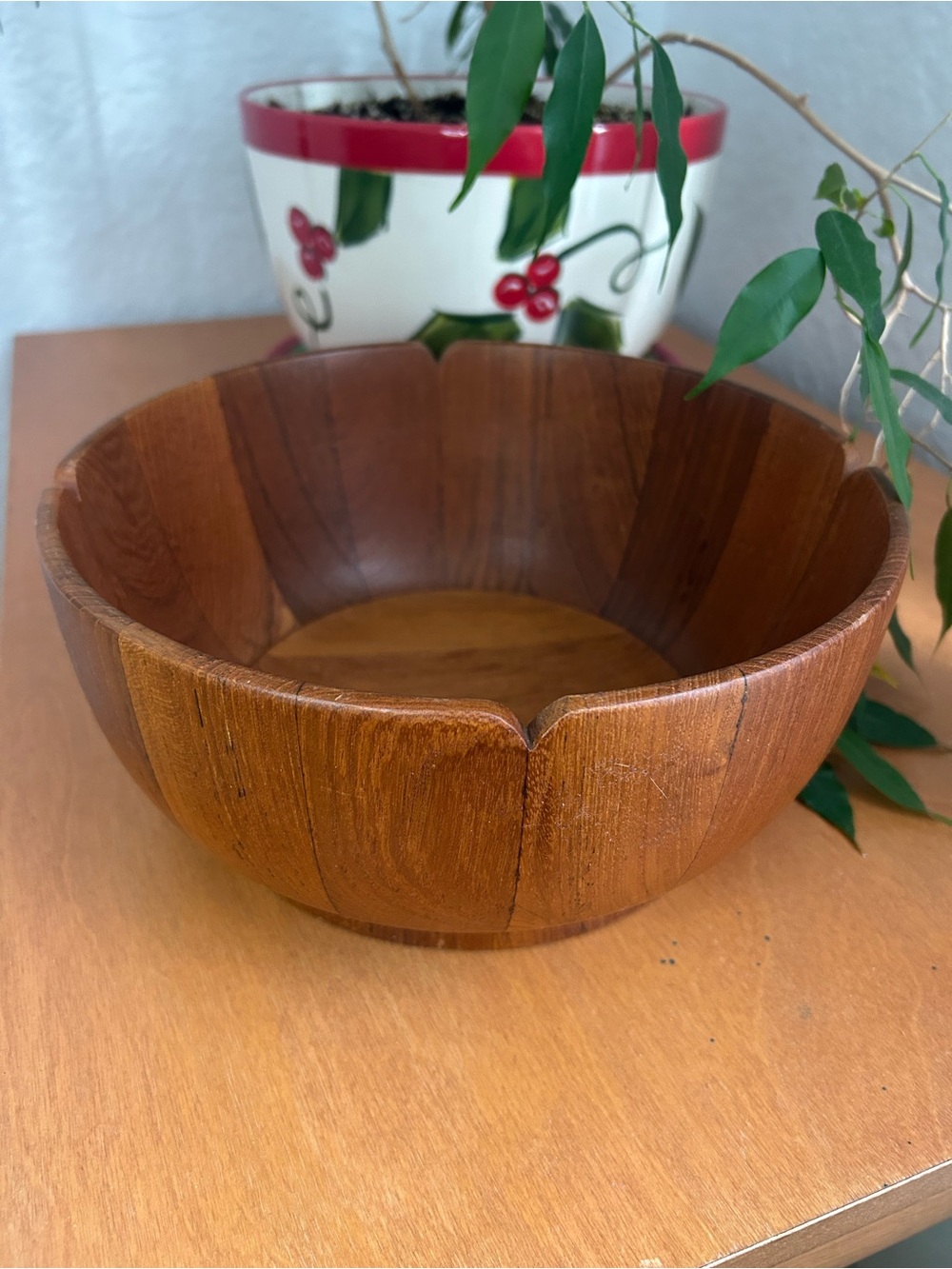 Teak Mandalay Serving Bowl - Natural Brown